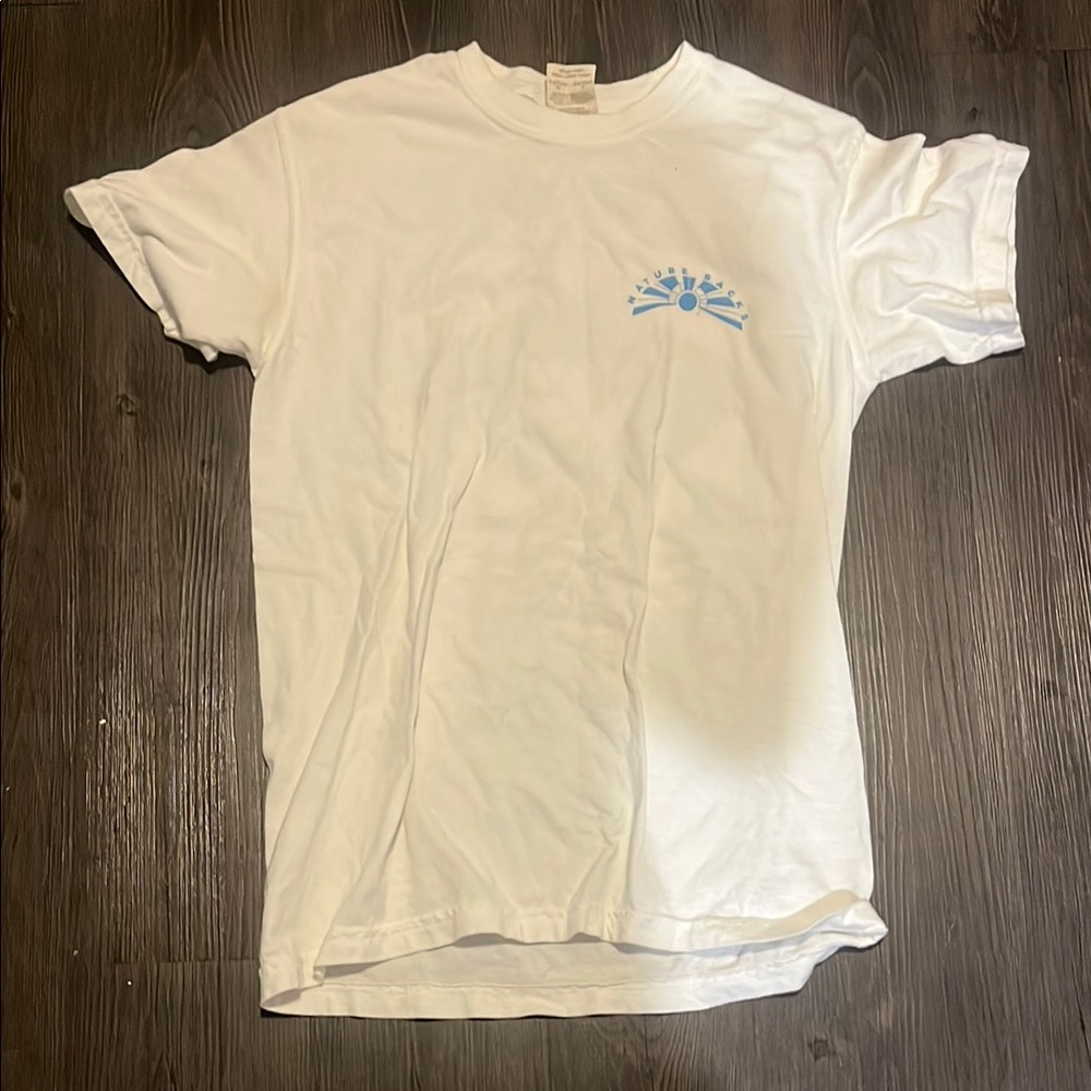 Classic White Tee with Blue Graphic